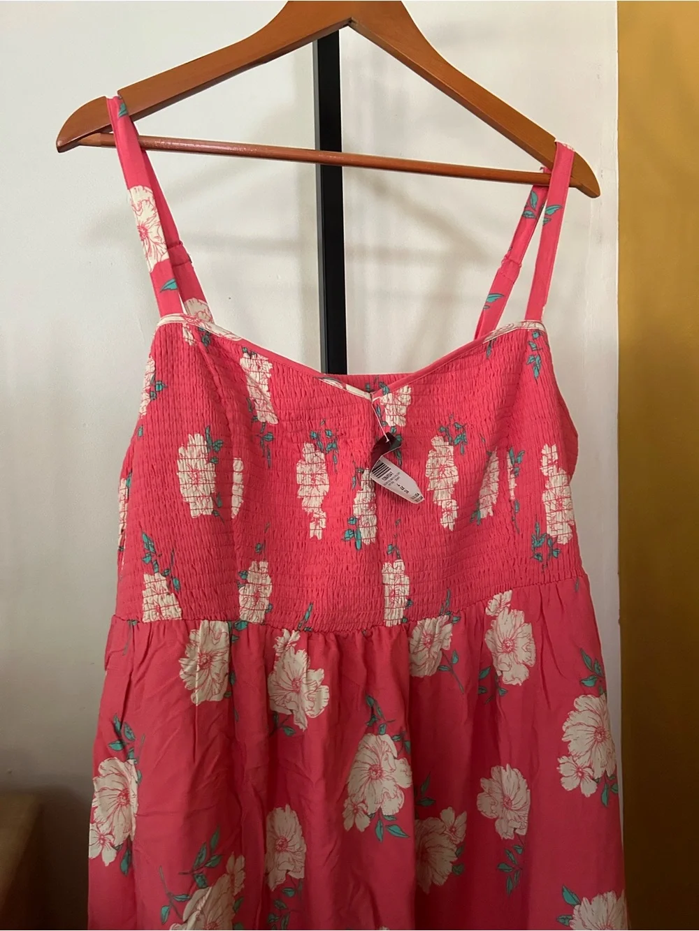 Torrid Floral Smocked Challis Dress Babydoll Pink Sundress NWT Plus Size 4X